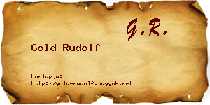 Gold Rudolf névjegykártya